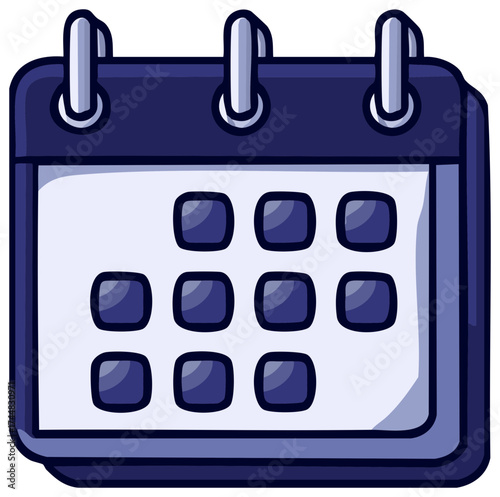 Modern Blue Calendar Icon for Planning, Scheduling, and Time Management