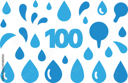 100 scalable water droplet and splash vector pack for versatile design projects