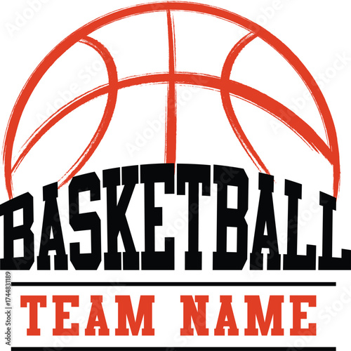 Basketball team name vector design