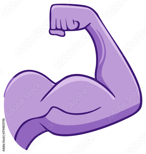 Cartoon bicep flex showing power and strength