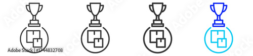 Top Seller icon set in creative outline style with multiple thickness variations perfect for business branding event design and modern event marketing visuals