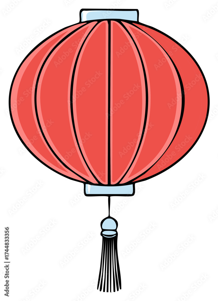 Obraz premium Red Chinese lantern illustration