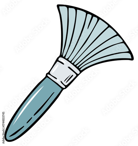 Simple artistic fan brush for makeup application and painting