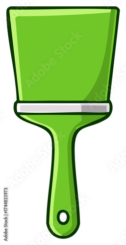 Simple green cartoon paintbrush illustration for DIY and renovation projects