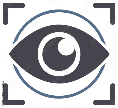 Visual Focus Vector Illustration of Eye Surveillance and Inspection