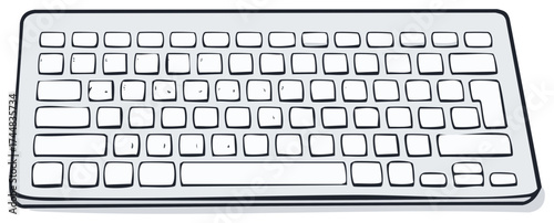 Minimalist hand drawn computer keyboard illustration for technology concept and digital interface