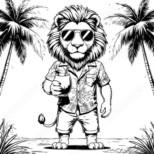 Cool Lion Vacation Vibes