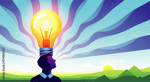 Bright Idea Illuminates Human Mind and Landscape.