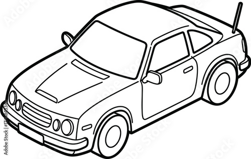 Vector outline car drawing illustration vehicle transportation
