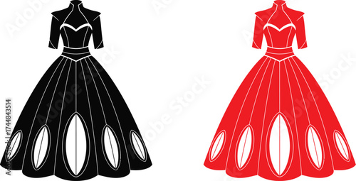 Shop black gown dress vector illustration fashion design art