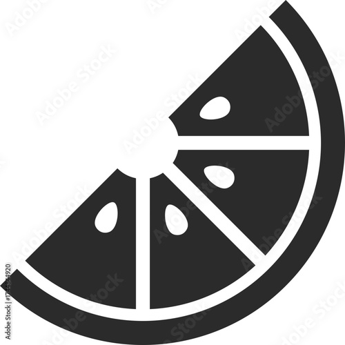 orange fruit icon in dark grey vector illustration