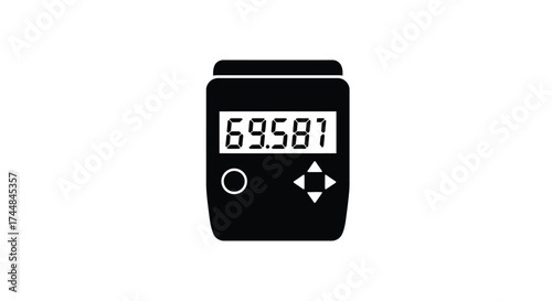 Simple black and white digital counter display with numerical readout