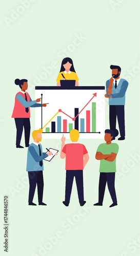 Diverse Team Collaborating on Business Growth Strategy.