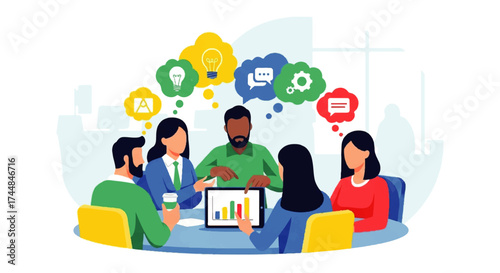 Diverse Team Collaborating on Business Strategy Ideas.