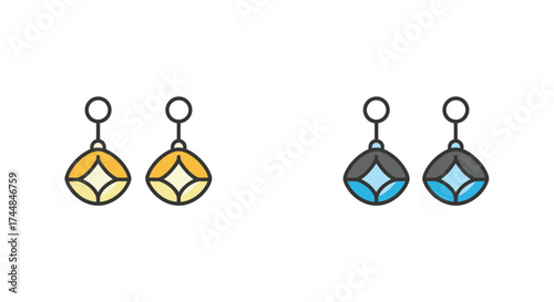 Colorful earring designs with geometric shapes and simple hook closures displayed