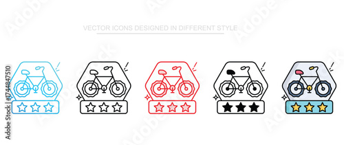 Cycling Badge icon design with white background stock illustration