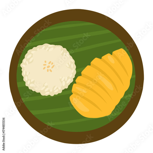 Mango Sticky Rice Illustration