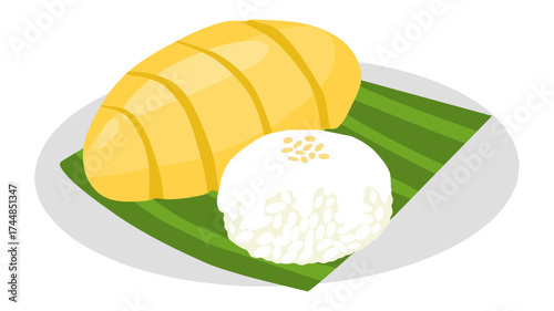 Mango Sticky Rice Illustration
