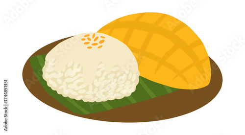 Mango Sticky Rice Illustration