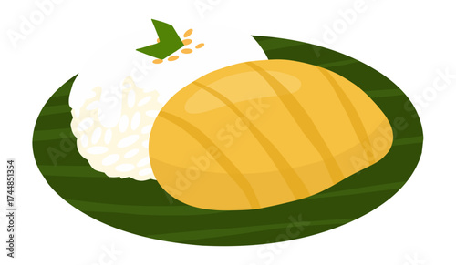 Mango Sticky Rice Illustration