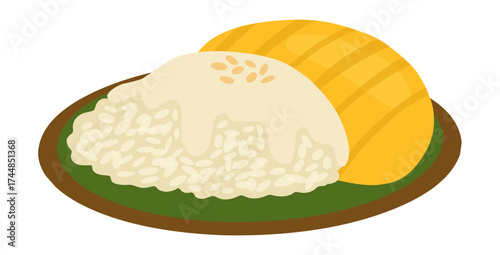 Mango Sticky Rice Illustration