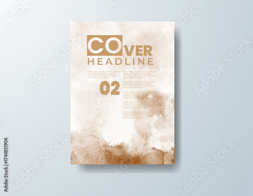 Cards with watercolor background. Design for your cover, date, postcard, banner, logo.