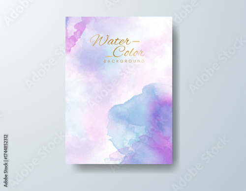 Cards with watercolor background. Design for your cover, date, postcard, banner, logo.