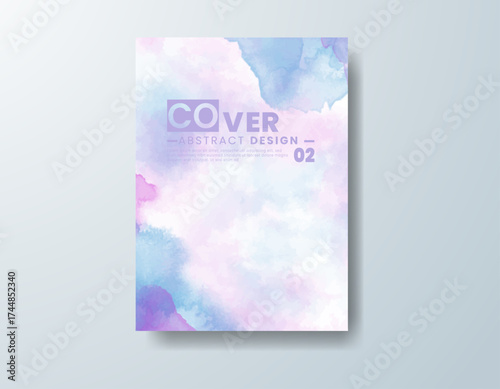 Cards with watercolor background. Design for your cover, date, postcard, banner, logo.