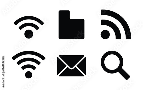 Black silhouette icon bundle scalable vector illustration eps graphics for digital and print media applications silhouette vector illustration white background