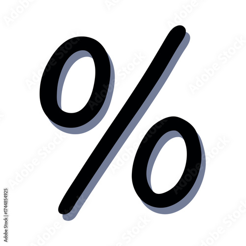 Hand drawn percentage symbol clipart Percent doodle Discount voucher sign Income tax Single element for design