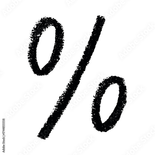 Hand drawn percentage symbol clipart Percent doodle Discount voucher sign Income tax Single element for design