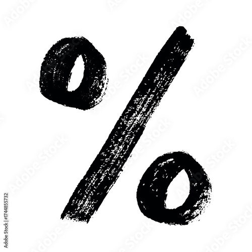 Hand drawn percentage symbol clipart Percent doodle Discount voucher sign Income tax Single element for design