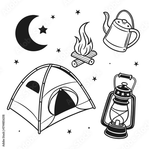 Night Camp Icons