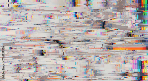 Abstract Glitch Art: Digital Noise, Corrupted Data, and Vibrant Pixelated Patterns