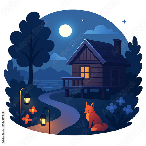 Moonlit Path & Fox Watch
