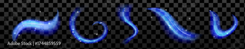 Ice winter air swirl effect. Blue ice whirlwind effect with glimmer mesh light