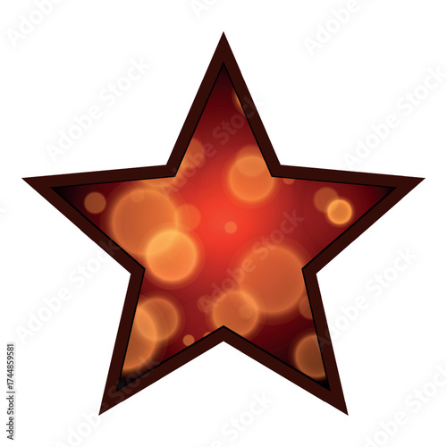3D golden realistic star isolated on white background. Festive holiday icon. Celebration concept, metallic gold shape. Invitation mock up.
