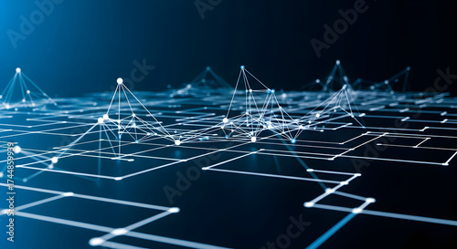 Abstract Network Connections: Digital Data Flow, Global Connectivity, and Futuristic Technology