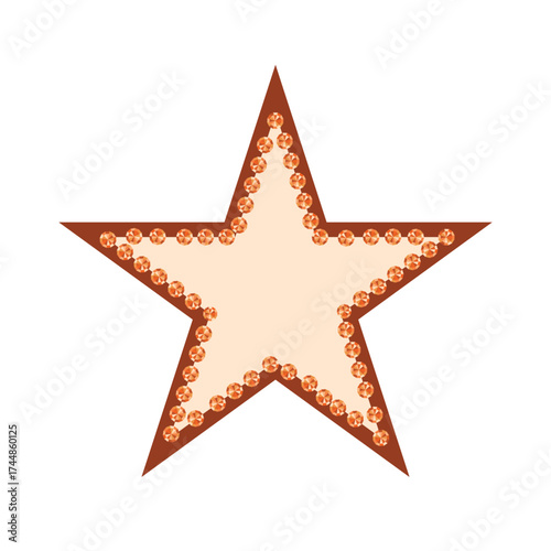 3D golden realistic star isolated on white background. Festive holiday icon. Celebration concept, metallic gold shape. Invitation mock up.