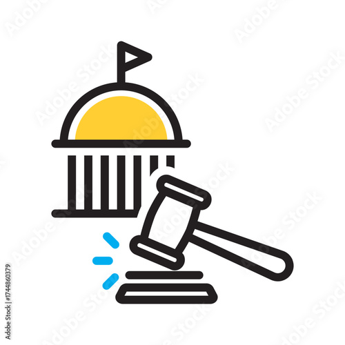 Vector multi color icon for Government action