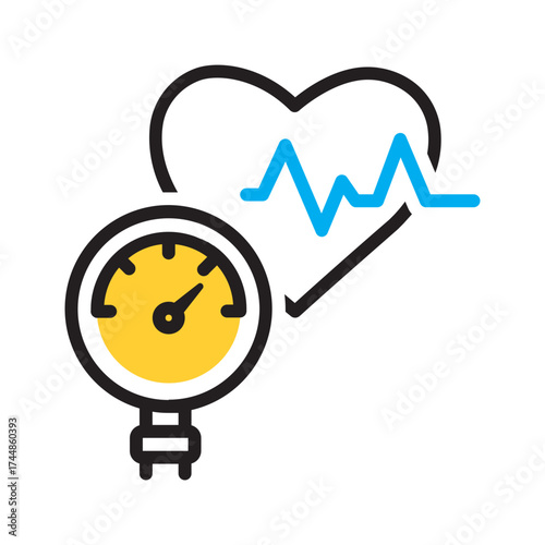 Vector multi color icon for High blood pressure
