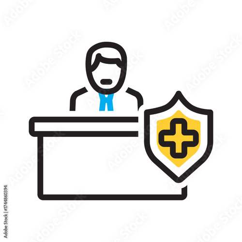 Vector multi color icon for Insurance agency