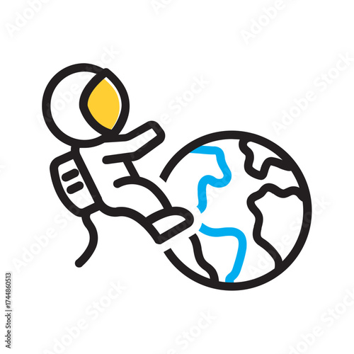 Vector multi color icon for Weightlessness