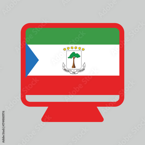Free Download Equatorial Guinea flag on laptop icon - GFXLoad