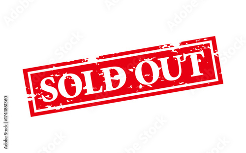 SOLD OUT - Red Rubber Stamp with text SOLD OUT 
