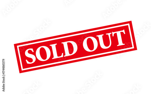 SOLD OUT - Red Rubber Stamp with text SOLD OUT 
