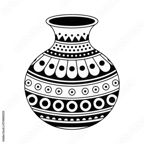 Ancient Greek amphora with traditional ceramic decoration