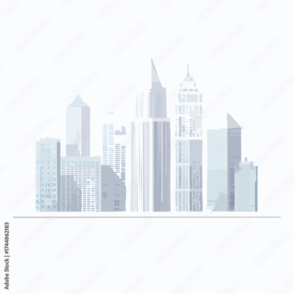 Obraz premium city skyline vector illustration