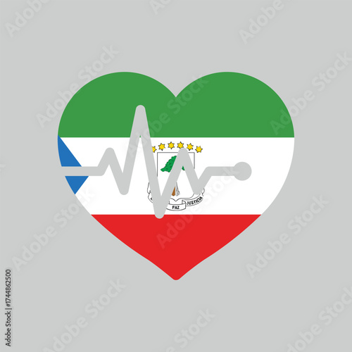 Heart beet icon on Equatorial Guinea flag