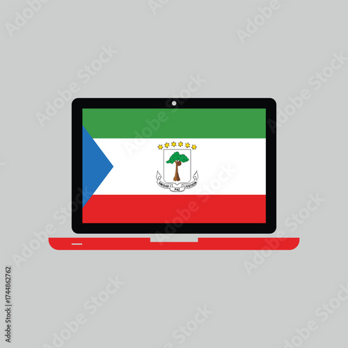 Leptop icon on Equatorial Guinea flag